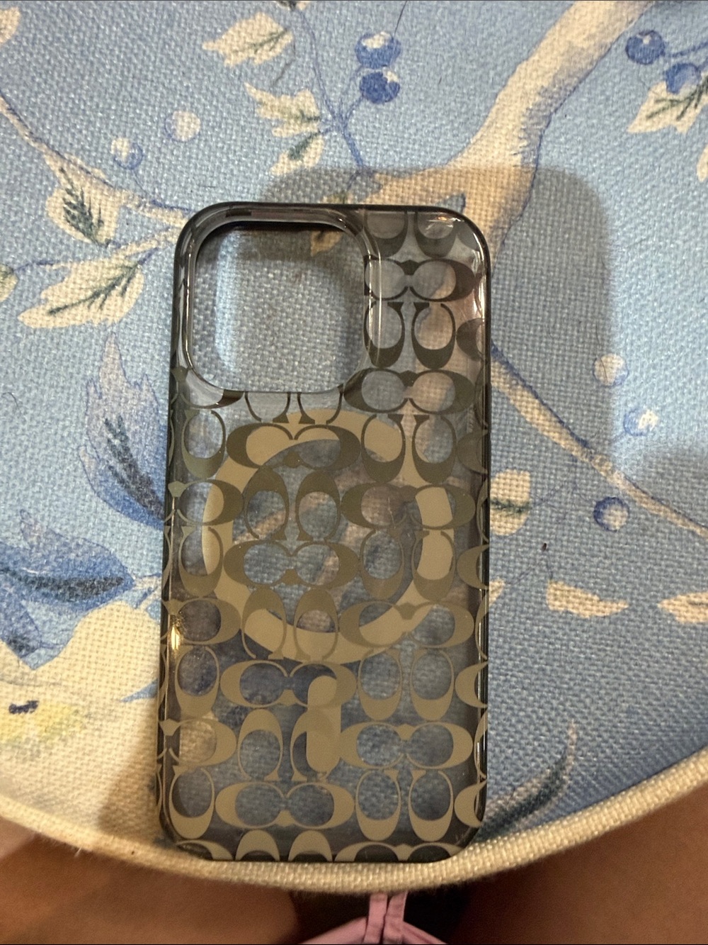 Coach Gray Signature Clear iPhone Case